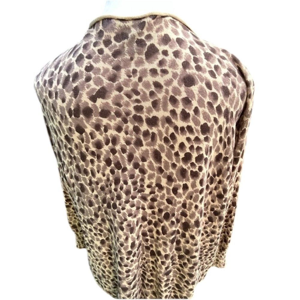 ANN TAYLOR animal print lightweight cardigan- Size L - Picture 3 of 4